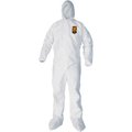 Kleenguard A40 Coveralls - Zipper Front, Elastic Wrists, Ankles, Hood & Boots, XXL, 25 PK, White KCC44335